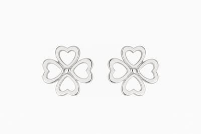 Klaver / Clover oorbellen | zilver gekleurd