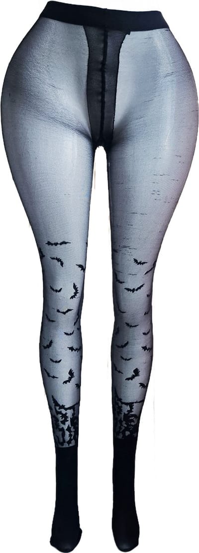 BamBella ® - Panty -Onesize - gaas maillot dunne pantys Dames - Onesize - lingerie van kant zwart halloween gothic