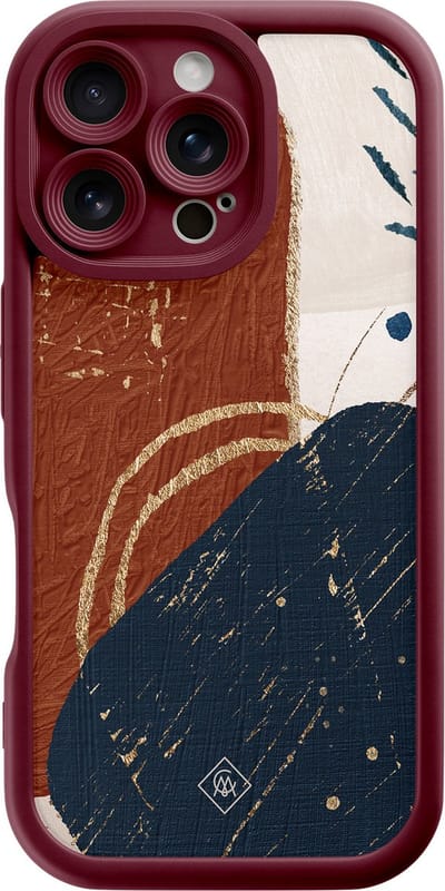 Casimoda® hoesje - Geschikt voor iPhone 16 Pro - Abstract Terracotta - Effen telefoonhoesje met lensbescherming - Siliconen/TPU - Backcover - Multi