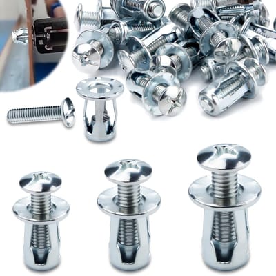 Dailygoods - Mbsomnus 45 stuks Jack Nuts Petal Nuts hol ruimte metalen lankers expansiemoeren wandpluggen dunne bevestigingen wandanker, assortiment kit, zware belasting voor dunne muren