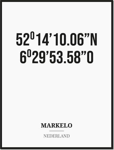Poster/kaart MARKELO met coördinaten
