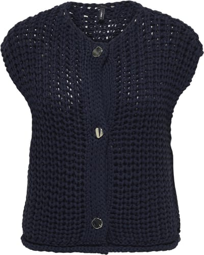Only Gilet Onlchloe Ss Rib Button Vest Knt 15352208 Sky Captain Dames Maat - XS
