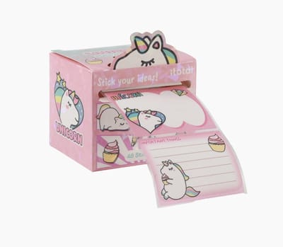 iTotal Assorted sticky label rolls “PULL OUT LABELS - UNICORN” | Labelrollen Klevervige notities Witte Kat 58x44mm 48 stickers/rol