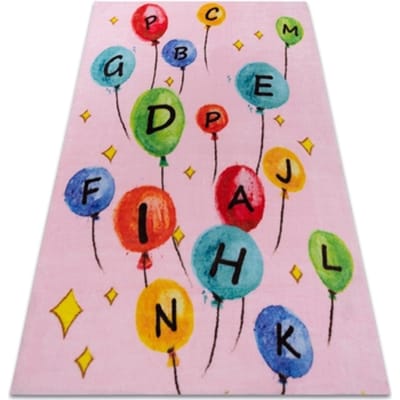 Kleden Rugsx Tapijt PLAY Ballonnen brieven alfabet G3548-3 roz 140x190 cm