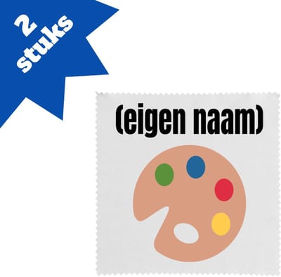 Akyol - kleurenpallet met eigen naam brillendoekjes - Kunst - kunstenaars/kunstenaressen - iemand die houdt van kunst of kunst maken - verjaardag - cadeau - kado - 17,8 bij 17,8 cm - 2 stuks
