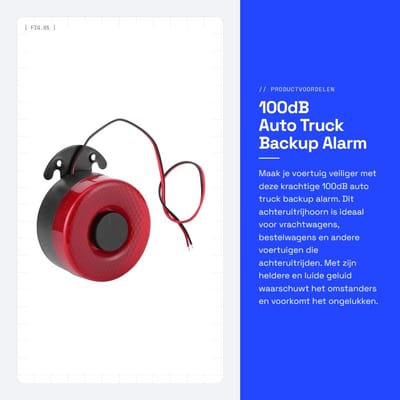 Dailygoods - 100dB Auto Truck Backup Alarm - Achteruitrijhoorn - Helder Geluid - Rood - Voertuig Hoorn - Universeel - Geschikt voor 12/24V
