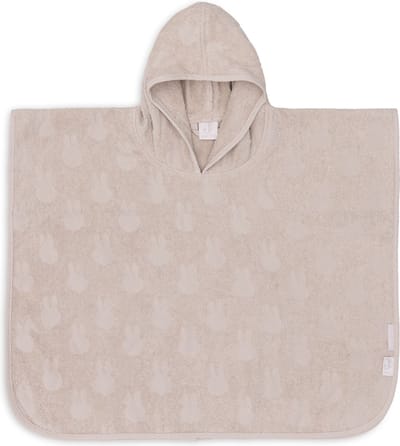 Jollein x Nijntje - Badponcho Baby Badstof - Badcape Kind met Capuchon - Miffy Jacquard - Nougat