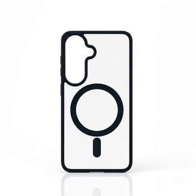 Hoesje Geschikt voor Samsung Galaxy S26 - Zwart - Casemania Magnetisch Bumper Back Cover Geschikt voor MagSafe - Zachte TPU Rand en Krasbestendige Transparante Achterkant Back Cover