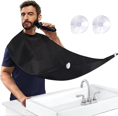 Beard Schort met 2 Zuignappen, Waterdicht en Antiaanbaklaag voor het Vangen van Baardhaar, Perfecte Cadeaus voor Mannen