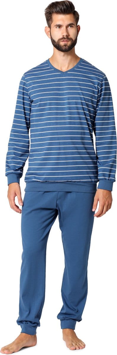 Ladeheid Heren Pyjama - Lange mouwen - Lange broek - Katoen - LA-LA40-220-PJ - Noord Wit - M