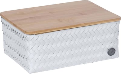 Handed By - Opbergmand met deksel - Mand - Opberger - Speelgoedmand - Woonkamer - Kinderkamer - Babykamer - Top Fit medium high - lichtgrijs - ice grey