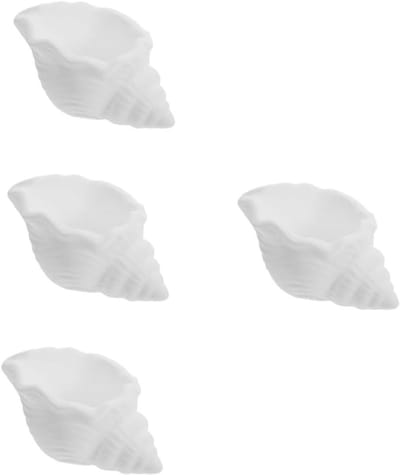 Set van 4 schaaltjes - Sieradenhouder - Sieraden organiseren - Uniek schelp design - 11 x 6.5 cm - Wit