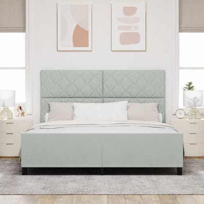 vidaXL - Boxspring - bed - met - hoofdeinde - Lichtgrijs - 180 - x - 200 - cm - Fluweel