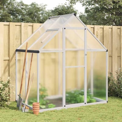 vidaXL - Tuinkas - met - basisframe - 169x114x195 - cm - aluminium - zilverkleurig