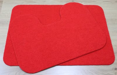 set - PRIMA - Budget - Lola - Badmat - 50x70 - en - WC mat - 45x60cm - rood - antislip