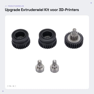 Dailygoods- Extruder Upgrade - All-Metal Gehard Staal - Dubbel Lager - Filament Aandrijfuitrusting - K1/K1 Max/K1C - Verbeterde Grip - 3D-printeronderdeel