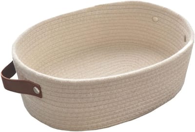 Opbergmand voor Speelgoed - Vouwbare Katoenen Rope Organizer met Handvat voor Badkamer, Kasten en Kinderspeelgoed