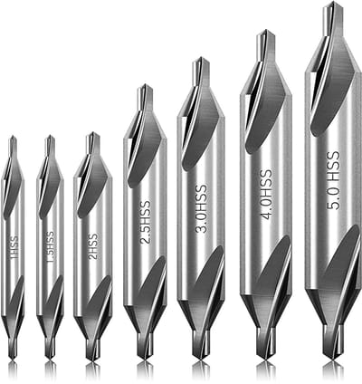 Dailygoods- Centreerboor Set van 7 - HSS Metalen Boren - 1/1,5/2/2,5/3/4/5 mm - 60 Graden Slijphoek - Nauwkeurig Boren - Duurzaam Gereedschap - Boorset