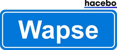 Hacebo - Plaatsnaam Sticker - 29x10 CM - Wapse sticker - Verkeersborden sticker - grappige cadeaus - Wapse