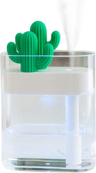 Hoogwaardige cactus-luchtbevochtiger met 160 ml watertank – Vernevelaar voor koele nevel (geschikt voor één kamer) – Automatische uitschakeling en nachtlampje