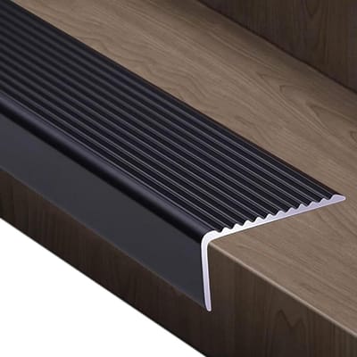 Trapneusprofiel Rand - Hoekbescherming Profiel - Trap Veiligheid - L-vormig Ontwerp - 90 cm Lengte - Zwart