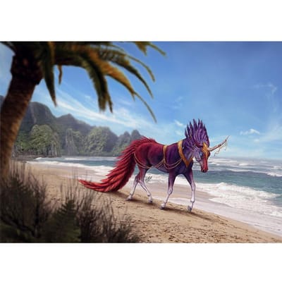 5D bricolage diamant broderie bord de mer licorne paysage diamant peinture point de croix rond/carré diamant mosaïque décoration Full Round (20X30CM)