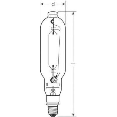RADIUM Halogeen gasontladingslamp E40 2000W HRI-T NSC helder