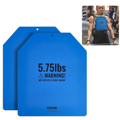 VEVOR Gewichtsschijven voor Gewichtvesten 5,2 kg Set (2 x 2,6 kg), Platte Gewichtsschijven voor Gewichtvesten voor WODs & Functionele Training, Ergonomisch Extra Gewicht voor Krachttraining, Hardlopen & Fitness, Blauw