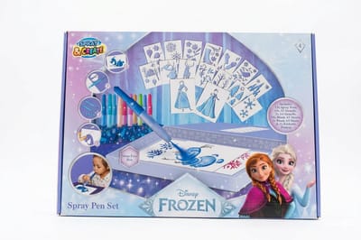 Disney Frozen Spray Pen Set – Creatieve Knutselset met Blaaspennen en Sjablonen 4+