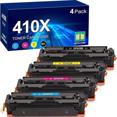 4-pack | Geschikt voor HP 410 / HP 410X Toner cartridges - Geschikt voor HP Color LaserJet Pro M452DN - M452NW - M470 - MFP M377DW - M477FDN - M477FDW - M477FNW