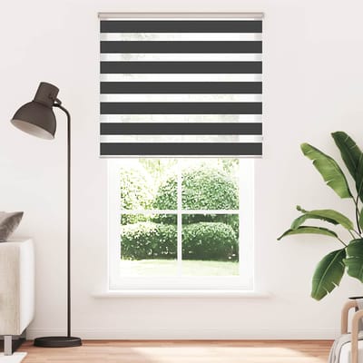 vidaXL - Zebra - rolgordijn - 130x230 - cm - stofbreedte - 125,9 - cm - zwart