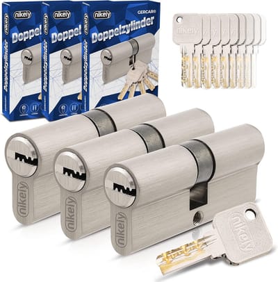 Cilinderslot set 3 gelijksluitende cilinders 70 mm - 15 sleutels