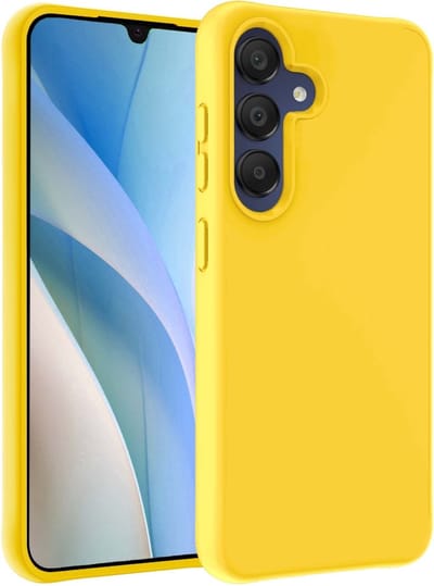 Hoesje - Geschikt voor Samsung Galaxy A15 - Sterk & Shockproof - Siliconen Case - Hoes Cover - Telefoonhoes - Geel