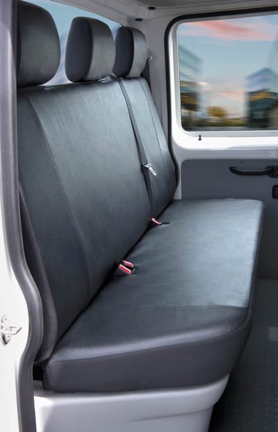 Walser Autostoelhoes Transporter Fit Kunstleer antraciet geschikt voor VW T6 - 3er Bank Dieplader