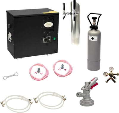Complete Set - Biertap - AS-40, 2-kraans - Waterbadkoeler - Thuistap - Bierkoeler - met Fustkoppeling Type G