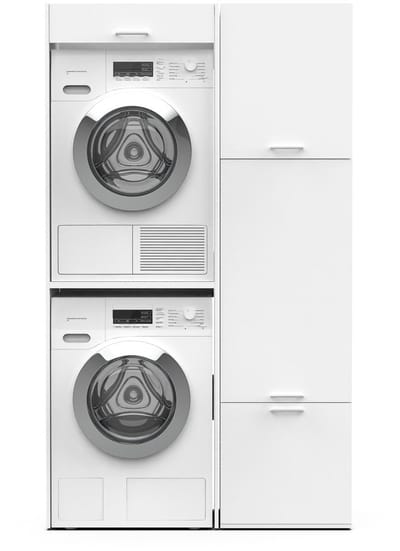 Washcab® Wasmachine Kast - Droger Verhoger - Wasmachine Ombouw - Droger op wasmachine Wit - Stack Set 1 - 5 jaar garantie