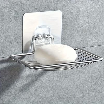Zeepbakje van roestvrij staal met afvoergaten - Roestvrij opbergplank voor badkameraccessoires, draagvermogen van 500 g, Halloween-/kerstdecoratie white