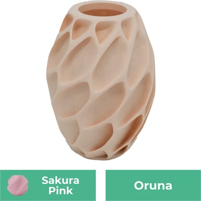 Oruna organische vaas – Decoratieve vaas - Sakura Roze - 3d geprinte vaas – geschikt voor droogbloemen - 20CM