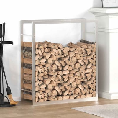 vidaXL - Haardhoutrek - 80x28x86 - cm - roestvrij - staal
