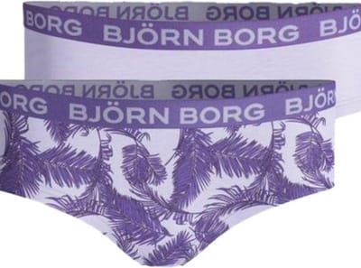 Björn Borg - Meisjes - Palmprint Hipster 2-Pack - Multicolour/Paars - Maat 110-116