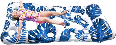 Langwerpige Badvlotter - Opblaasbaar Drijvend Bed - Zonnen en Ontspannen - Geïntegreerde Hoofdsteun - 190 x 90 cm - Saffierblauw
