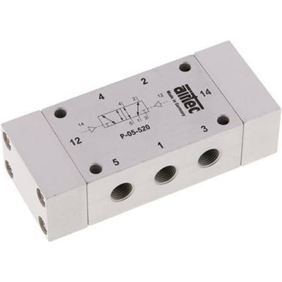 5/2 G1/8'' Bi-Stabiel Luchtgestuurd Ventiel 0-10bar/0-140psi Airtec