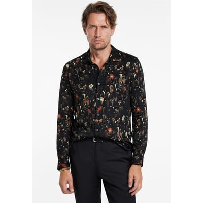 John Varvatos Ross Ls Shirt Dark Brown Size: S | Casual Shirts Outlet | Heren | Zwart