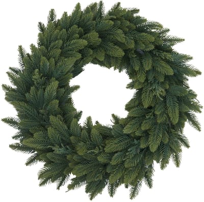Kunstkrans MCW-O98, deurkrans, tafelkrans, kunstmatige decoratie Ø 45 cm ~ groene spar