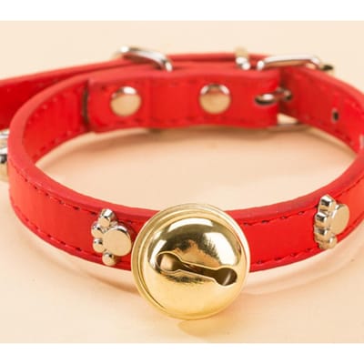 Huisdier Pootafdruk Bot Bel Halsband Kleine Hond Kat Hondenbenodigdheden M rood