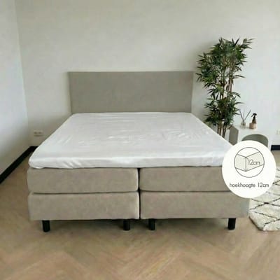 Kayori Saya Topper Hoeslaken Katoensatijn - 90x210-220cm - Matrasdikte 12cm - Luxe & Zacht - - Wit - 90x210-220 - Eenpersoons - - Wit