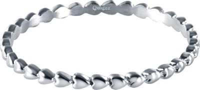 Quiges Stapelring Dames - Vulring Harten - RVS Zilverkleurig - Maat 19 - Hoogte 2mm