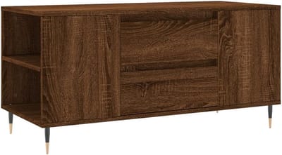 Salontafel - Bijzettafel - Woonkamer Inrichten - Veel Opbergruimte - 102 cm - Bruineiken