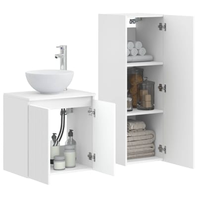 vidaXL - Badkamermeubel - Set - 2 - st - Wit - 33 - x - 34,5 - x - 100 - cm - Bewerkt - hout