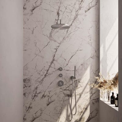 Brauer Brushed Edition Thermostatische Regendoucheset Inbouw - Hoofddouche 30 cm - Gebogen Wandarm - Handdouche Staaf - Doucheslang - Wandaansluitbocht - Rvs